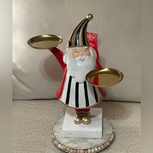 Festive Santa Figurine with Gold Trays by Martha Stewart viral HTF